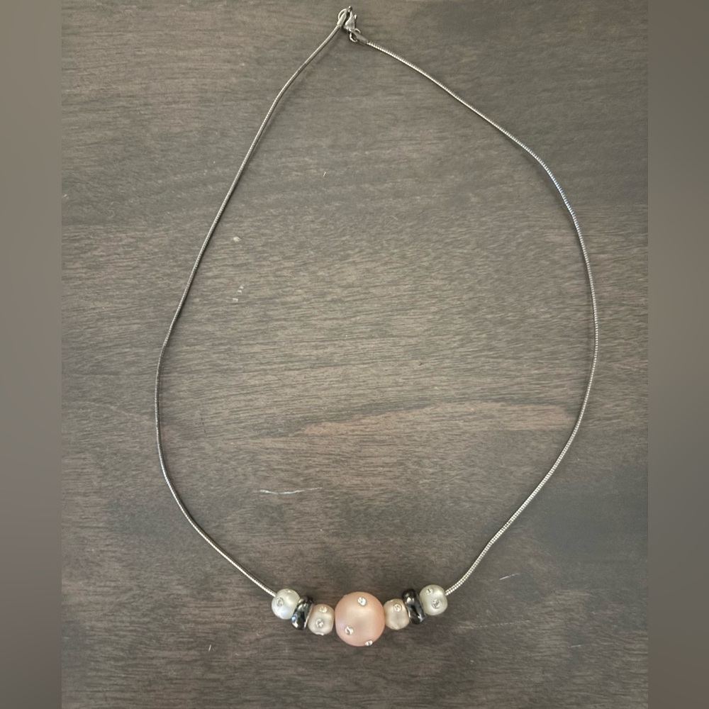 Necklace and Set of Colorful Swarovski Polaris Beads